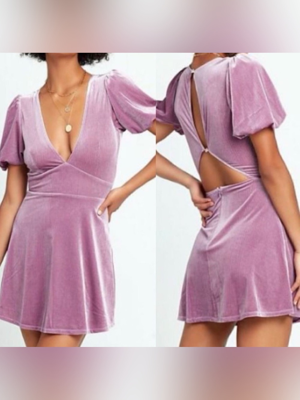 🌸L*space Velvet Ribbed Mauve Ruby Dress